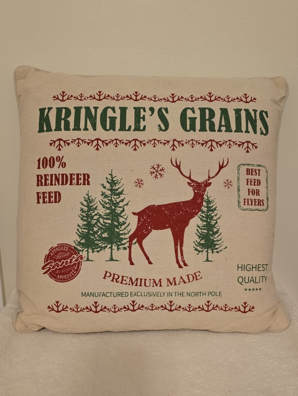 Kringles Grain Christmas Pillow